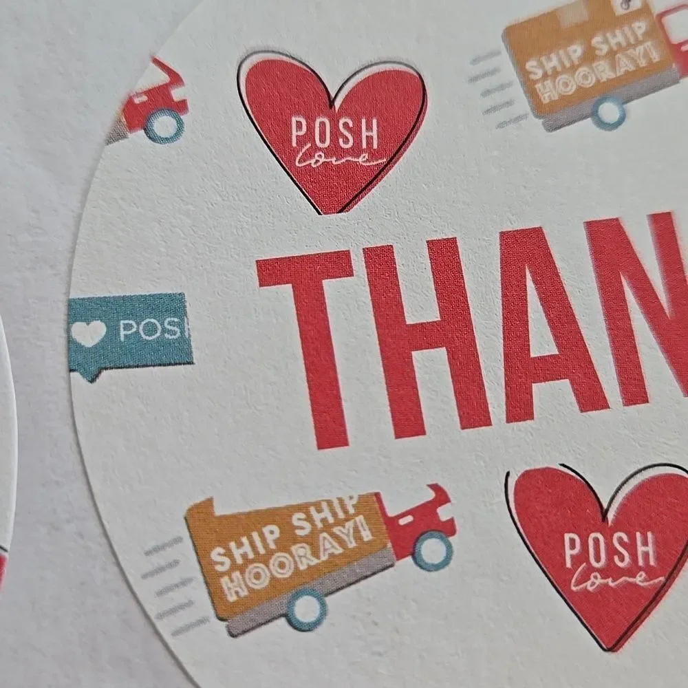 Thanks Stickers Sheet Poshmark Posh Swag Merch RARE big Sticker 1 Sheet 12 Indiv